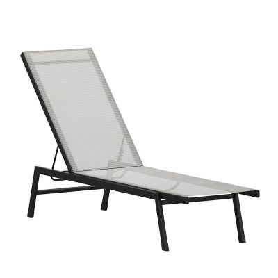 Image showing 0 th Flash Furniture Brazos Adjustable Chaise Lounge Chair, All-Weather Outdoor Five-Position Recliner
