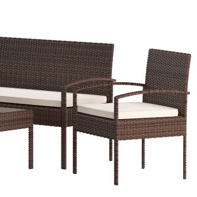 Image showing 7 th Flash Furniture Aransas Series 4 pc. Patio Set with Steel Frame and Cushions