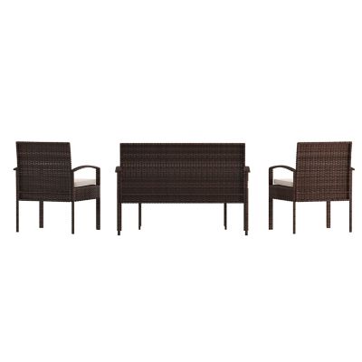 Image showing 8 th Flash Furniture Aransas Series 4 pc. Patio Set with Steel Frame and Cushions