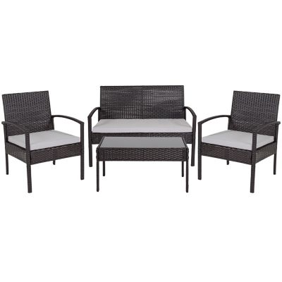 Image showing  Aransas Series 4 pc. Patio Set with Steel Frame and Cushions