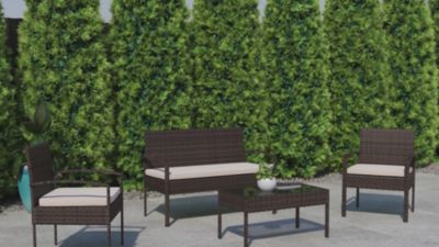 Image showing  Aransas Series 4 pc. Patio Set with Steel Frame and Cushions