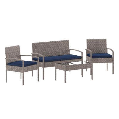 Image showing  Aransas Series 4 pc. Patio Set with Steel Frame and Cushions