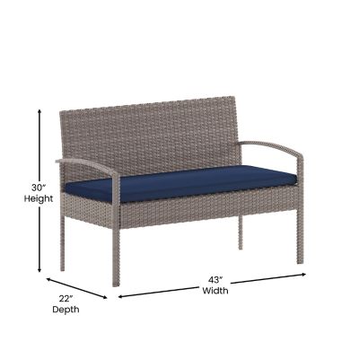 Image showing  Aransas Series 4 pc. Patio Set with Steel Frame and Cushions