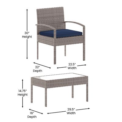 Image showing  Aransas Series 4 pc. Patio Set with Steel Frame and Cushions