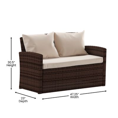 Image showing  Aransas Series 4 pc. Patio Set with Back Pillows and Seat Cushions