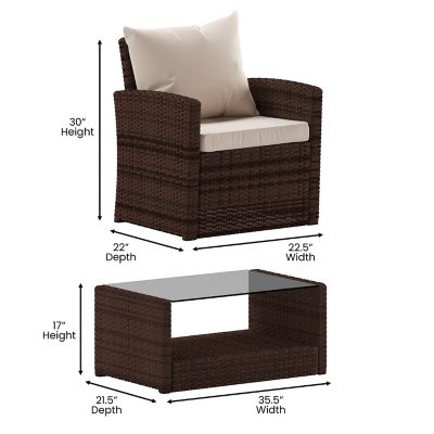 Image showing  Aransas Series 4 pc. Patio Set with Back Pillows and Seat Cushions