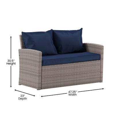 Image showing  Aransas Series 4 pc. Patio Set with Back Pillows and Seat Cushions