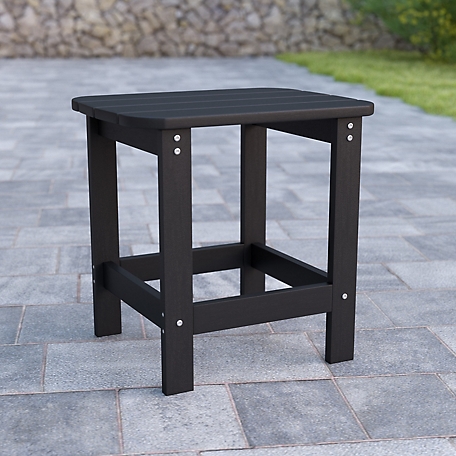 Flash Furniture Charlestown All-Weather Poly Resin Wood Commercial Grade Adirondack Side Table