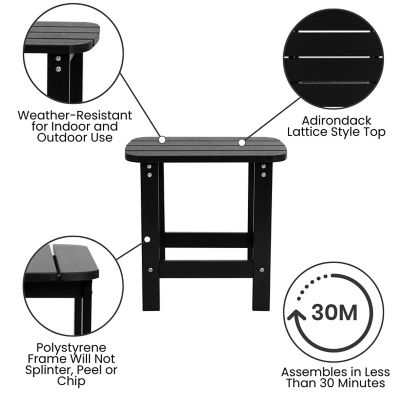 Image showing  Charlestown All-Weather Poly Resin Wood Commercial Grade Adirondack Side Table