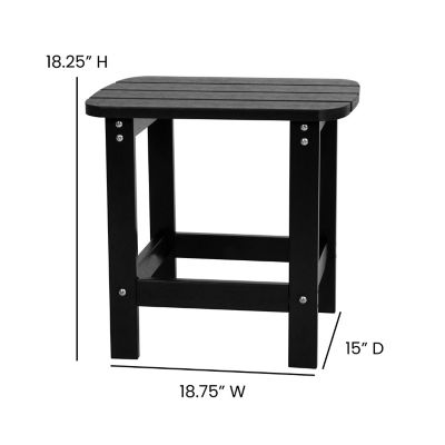 Image showing  Charlestown All-Weather Poly Resin Wood Commercial Grade Adirondack Side Table
