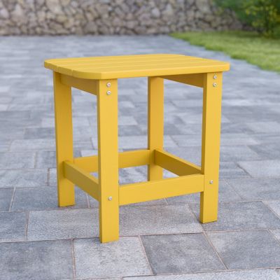 Flash Furniture Charlestown All-Weather Poly Resin Wood Commercial Grade Adirondack Side Table