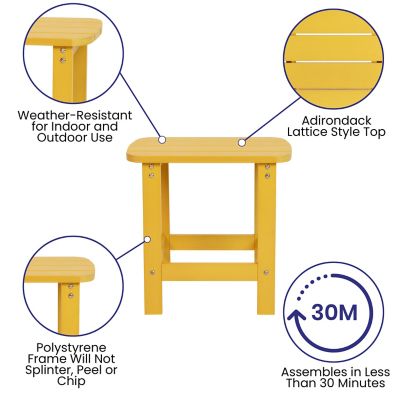Image showing  Charlestown All-Weather Poly Resin Wood Commercial Grade Adirondack Side Table