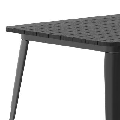 Image showing 6 th Flash Furniture Declan Commercial Grade Indoor/Outdoor Dining Table, 31.5 in. Square All Weather Poly Resin Top with Steel Base