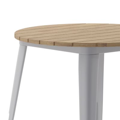Image showing 6 th Flash Furniture Declan Commercial Grade Indoor/Outdoor Dining Table, 30 in. Round All Weather Poly Resin Top with Steel Base