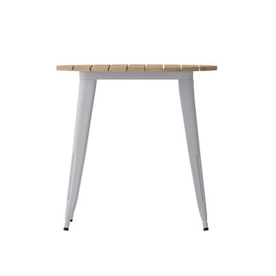 Image showing 7 th Flash Furniture Declan Commercial Grade Indoor/Outdoor Dining Table, 30 in. Round All Weather Poly Resin Top with Steel Base
