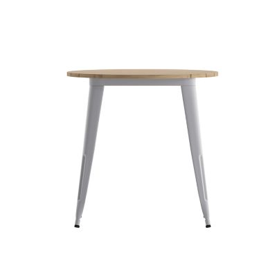 Image showing 8 th Flash Furniture Declan Commercial Grade Indoor/Outdoor Dining Table, 30 in. Round All Weather Poly Resin Top with Steel Base