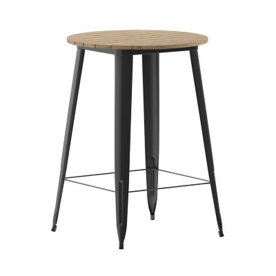 Image showing 1 th Flash Furniture Declan Commercial Indoor/Outdoor Bar Top Table, 30 in. Round All Weather Poly Resin Top with Steel base