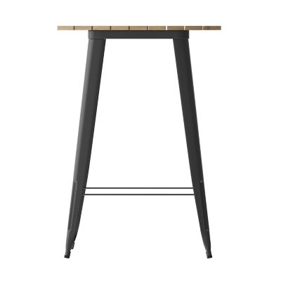 Image showing 7 th Flash Furniture Declan Commercial Indoor/Outdoor Bar Top Table, 30 in. Round All Weather Poly Resin Top with Steel base