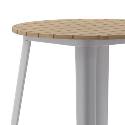 Image showing 6 th Flash Furniture Declan Commercial Indoor/Outdoor Bar Top Table, 30 in. Round All Weather Poly Resin Top with Steel base