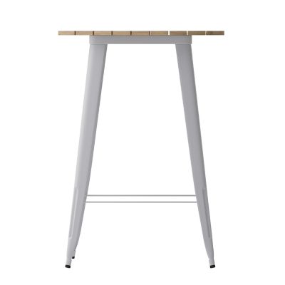 Image showing 7 th Flash Furniture Declan Commercial Indoor/Outdoor Bar Top Table, 30 in. Round All Weather Poly Resin Top with Steel base