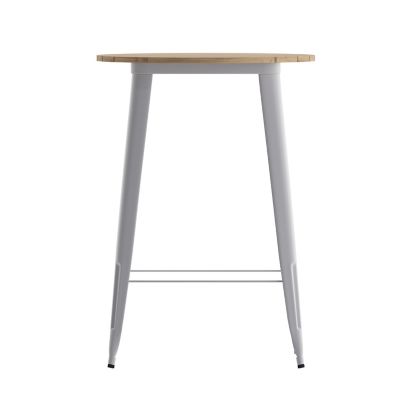 Image showing 8 th Flash Furniture Declan Commercial Indoor/Outdoor Bar Top Table, 30 in. Round All Weather Poly Resin Top with Steel base