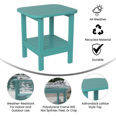 Image showing  Newport HDPE 2-Tier Adirondack Side Table - All-Weather - Indoor/Outdoor