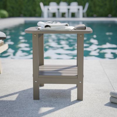 Image showing  Newport HDPE 2-Tier Adirondack Side Table - All-Weather - Indoor/Outdoor