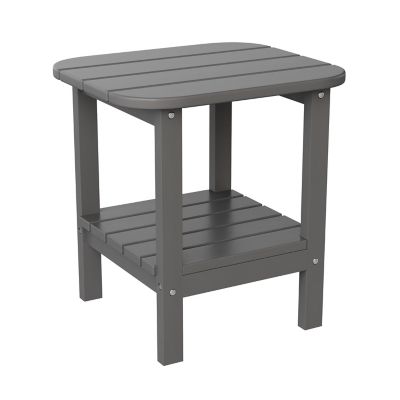 Flash Furniture Newport HDPE 2-Tier Adirondack Side Table - All-Weather - Indoor/Outdoor