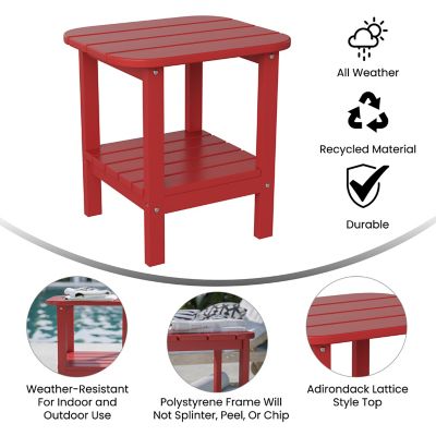 Image showing  Newport HDPE 2-Tier Adirondack Side Table - All-Weather - Indoor/Outdoor