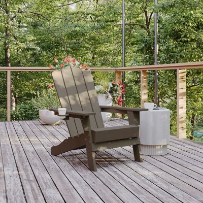 Image showing  Newport Adirondack Chair with Cup Holder, Weather Resistant HDPE Adirondack Chair