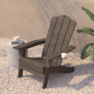 Image showing  Newport Adirondack Chair with Cup Holder, Weather Resistant HDPE Adirondack Chair