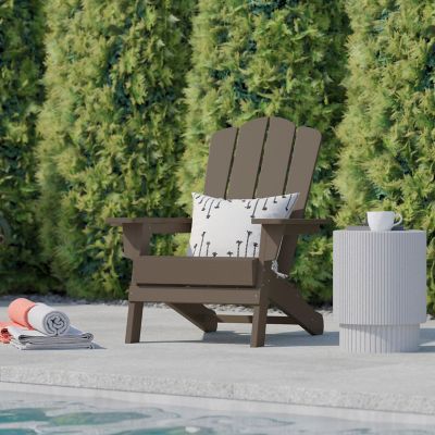 Image showing  Newport Adirondack Chair with Cup Holder, Weather Resistant HDPE Adirondack Chair