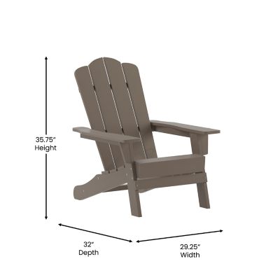 Image showing 5 th Flash Furniture Newport Adirondack Chair with Cup Holder, Weather Resistant HDPE Adirondack Chair