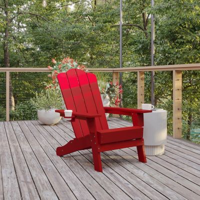 Image showing  Newport Adirondack Chair with Cup Holder, Weather Resistant HDPE Adirondack Chair