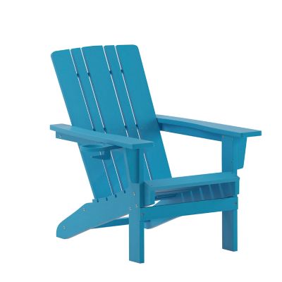 Image showing  Halifax Adirondack Chair with Cup Holder, Weather Resistant HDPE Adirondack Chair