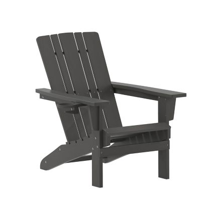 Image showing  Halifax Adirondack Chair with Cup Holder, Weather Resistant HDPE Adirondack Chair