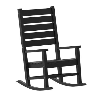 Flash Furniture Manchester Contemporary Rocking Chair, All-Weather HDPE Indoor/Outdoor Rocker