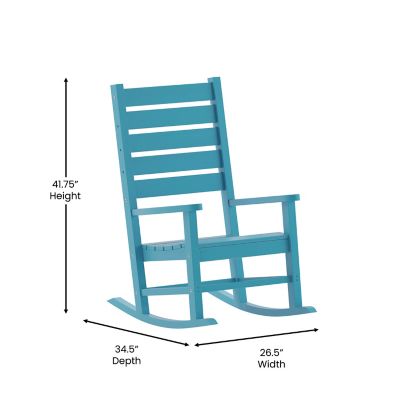Flash Furniture Manchester Contemporary Rocking Chair, All-Weather HDPE ...