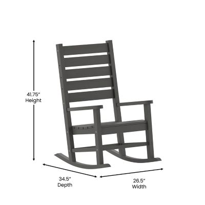 Image showing 5 th Flash Furniture Manchester Contemporary Rocking Chair, All-Weather HDPE Indoor/Outdoor Rocker