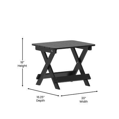 Image showing  Halifax Outdoor Folding Side Table, Portable All-Weather HDPE Adirondack Side Table