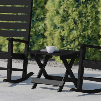 Image showing  Halifax Outdoor Folding Side Table, Portable All-Weather HDPE Adirondack Side Table