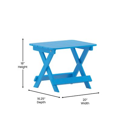 Image showing  Halifax Outdoor Folding Side Table, Portable All-Weather HDPE Adirondack Side Table