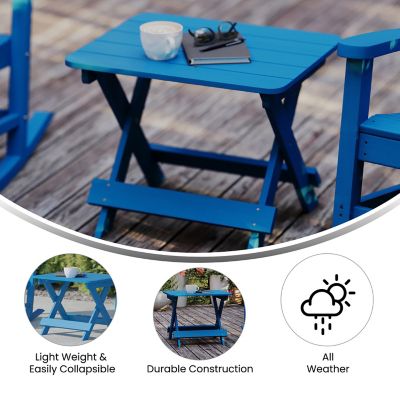 Image showing  Halifax Outdoor Folding Side Table, Portable All-Weather HDPE Adirondack Side Table