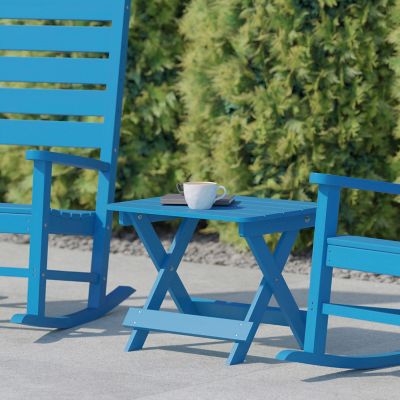 Image showing  Halifax Outdoor Folding Side Table, Portable All-Weather HDPE Adirondack Side Table