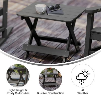 Image showing  Halifax Outdoor Folding Side Table, Portable All-Weather HDPE Adirondack Side Table