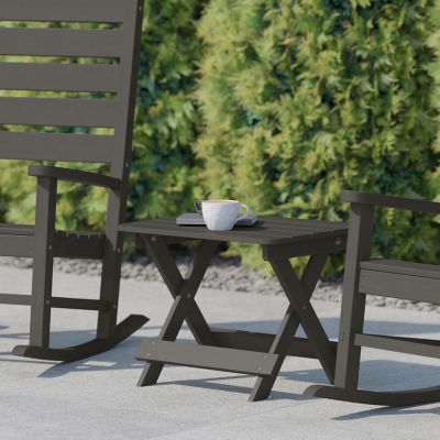 Image showing  Halifax Outdoor Folding Side Table, Portable All-Weather HDPE Adirondack Side Table