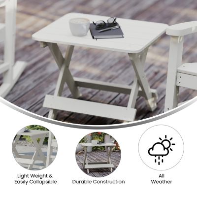 Image showing  Halifax Outdoor Folding Side Table, Portable All-Weather HDPE Adirondack Side Table