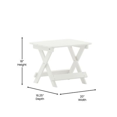Image showing  Halifax Outdoor Folding Side Table, Portable All-Weather HDPE Adirondack Side Table