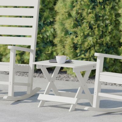 Image showing  Halifax Outdoor Folding Side Table, Portable All-Weather HDPE Adirondack Side Table