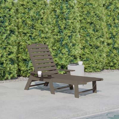 Image showing  Monterey Adjustable Adirondack Lounger with Cup Holder- All-Weather Indoor/Outdoor HDPE Lounge Chair